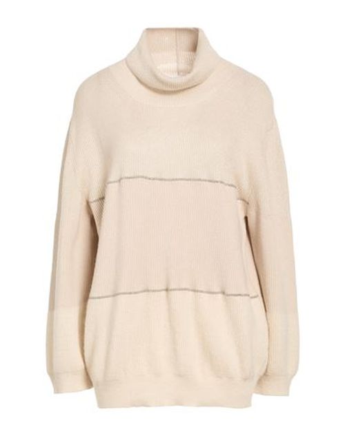 Woman Turtleneck Beige Size 6 Wool, Alpaca wool, Polyamide, Silk, Cashmere