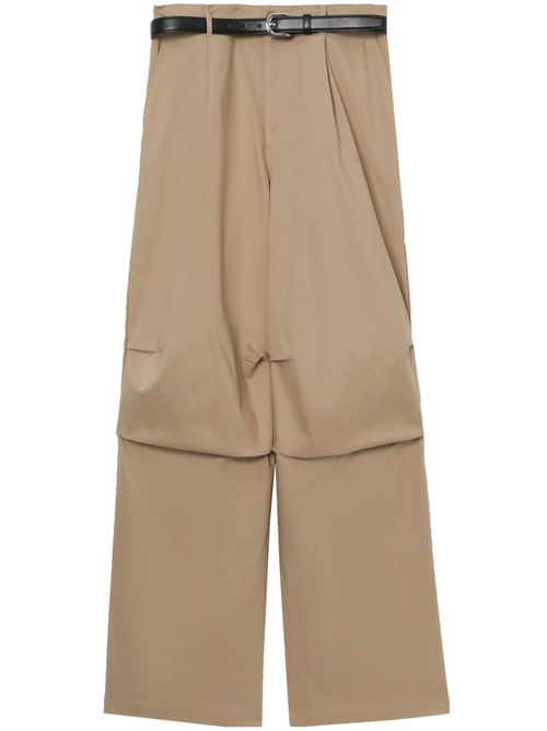 Belted wide-leg trousers - Neutrals
