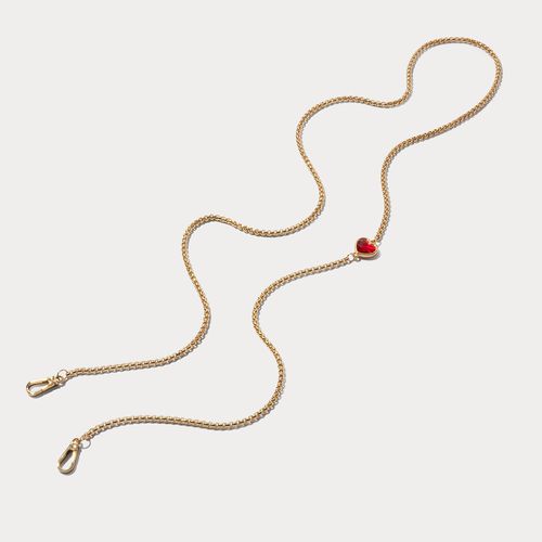 Scarlett Heart Crossbody Strap in Gold/Gold |