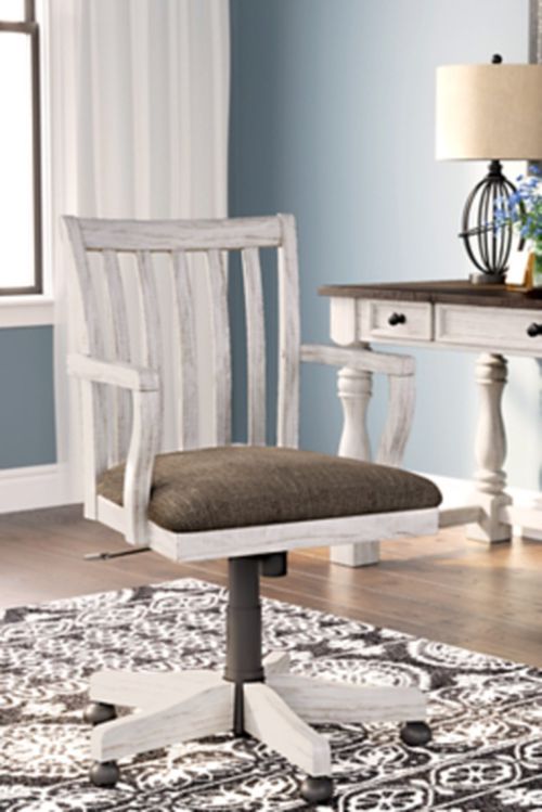Havalance Slat Back Swivel Home Office Desk Chair, White
