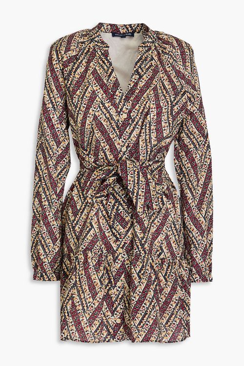 Veronica Beard - Georgia belted printed cotton-mousseline mini shirt dress - Multicolor - US 6