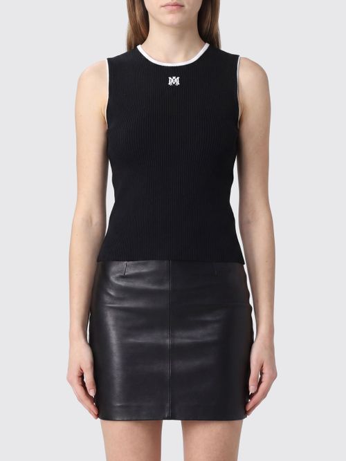 Slim Fit Ribbed-Knit Top with Embroidered Monogram