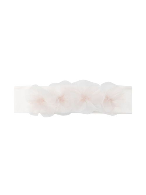 Floral-appliqué hair band - White