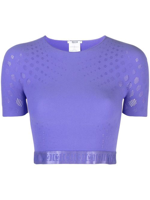 Sheer cropped top - Purple
