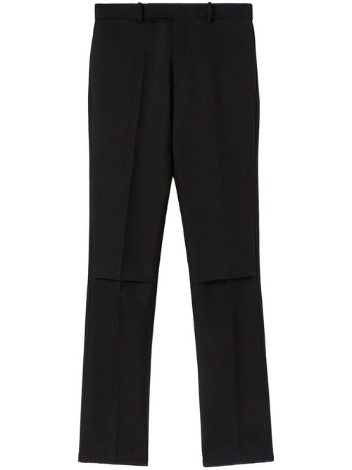 Slim-fit tailored wool trousers - Black