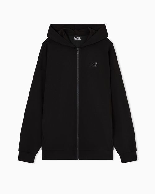 Logo Series stretch modal blend oversized hooded sweatshirt