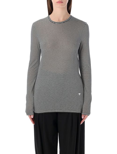 Striped Long-sleeve Viscose Top
