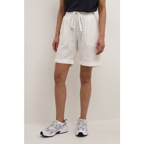 Kaffe Naya Elastic Waist Casual Shorts In Cool White