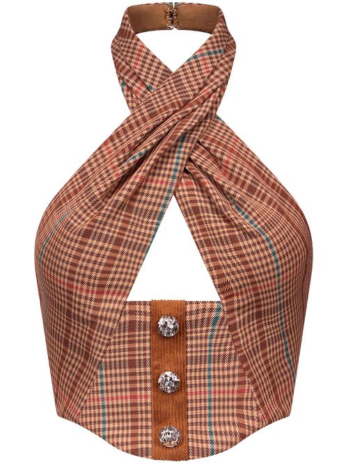 Checked top - Brown
