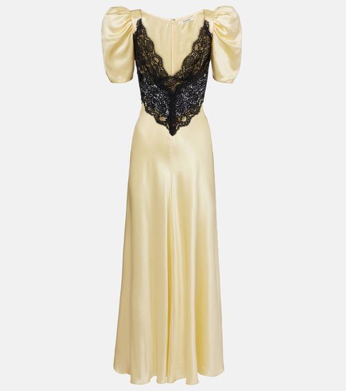 Rodarte Lace-trimmed silk charmeuse gown