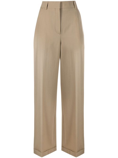 Wide-leg wool trousers - Brown