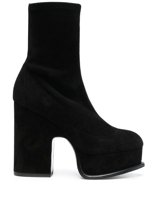 Suede platform boots - Black