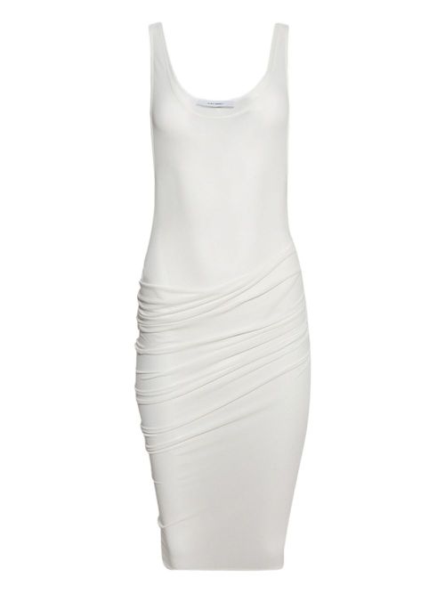 Ruched midi dress - White