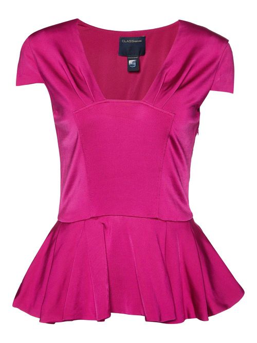 Flared peplum top - Pink