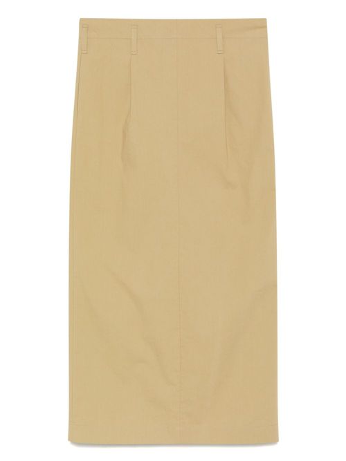A.M.G. pleat-detailed midi skirt - Brown