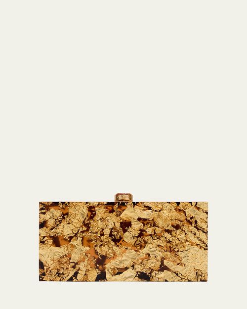 Ela Golden Clear Clutch Bag