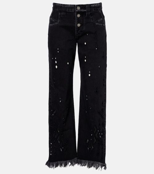 Amia broderie anglaise flared jeans
