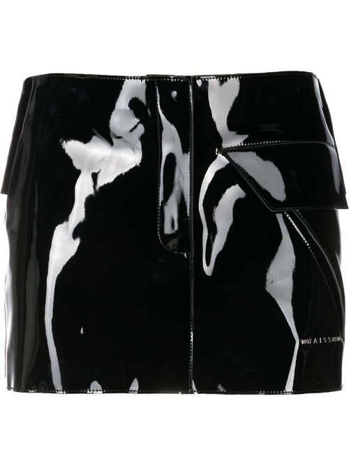 Embossed-logo mini skirt - Black