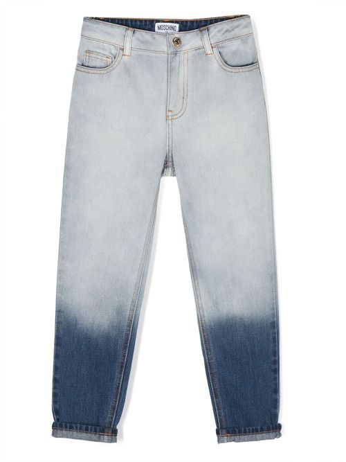 Two-tone tapered jeans - Blue
