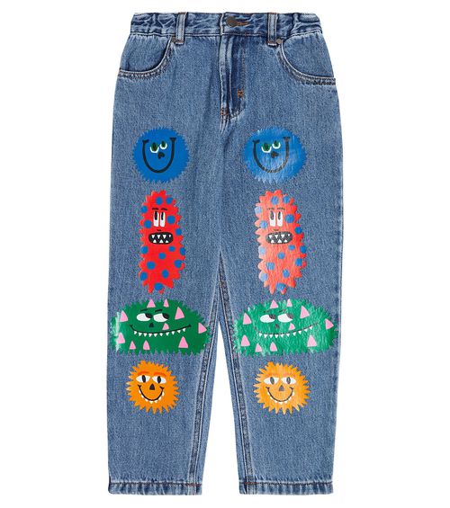 Printed straight jeans