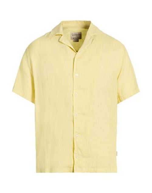 Man Shirt Pastel yellow Size XL Linen