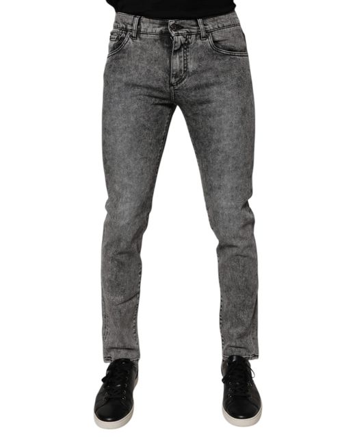 Washed Cotton Slim Fit Jeans — Gray