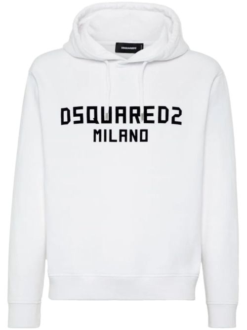 Dsquared2 Cool Fit Milano Logo White Hoodie - White