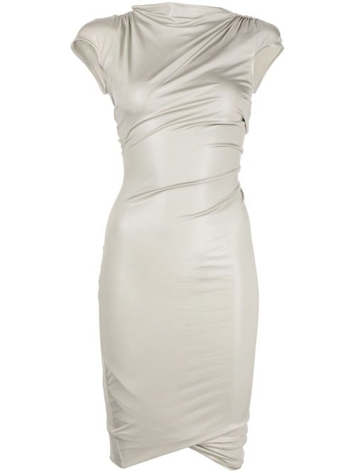 Short-sleeve knot-detail minidress - Grey