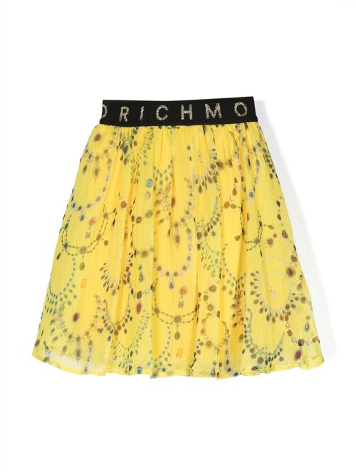 Logo-waistband printed tutu - Yellow