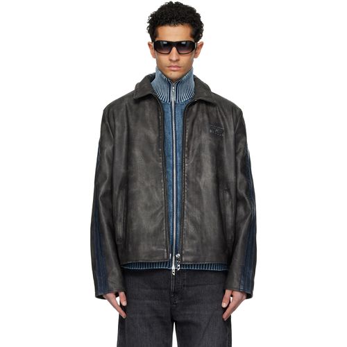 Black J-Hole Faux-Leather Jacket