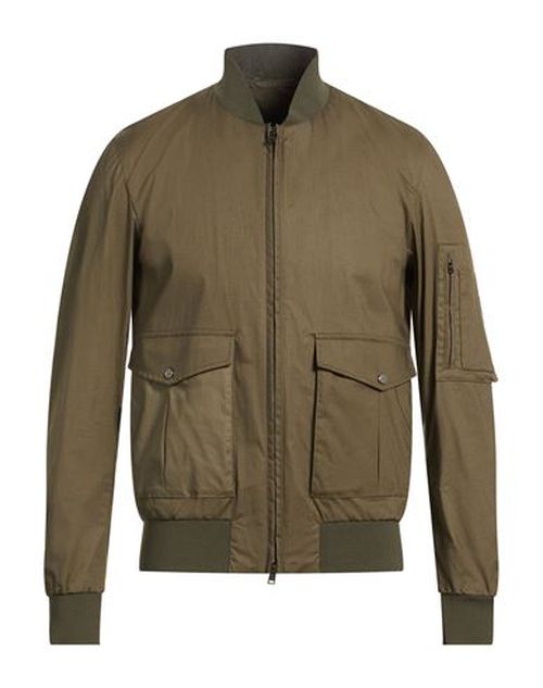 Man Jacket Military green Size 38 Cotton, Elastane