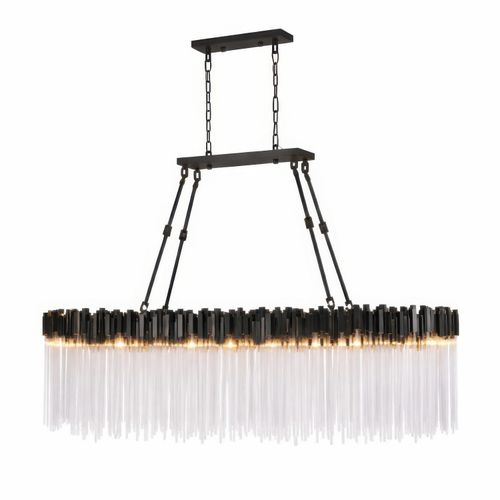 Matte Black French Gold Linear Pendant from the Matrix Collection