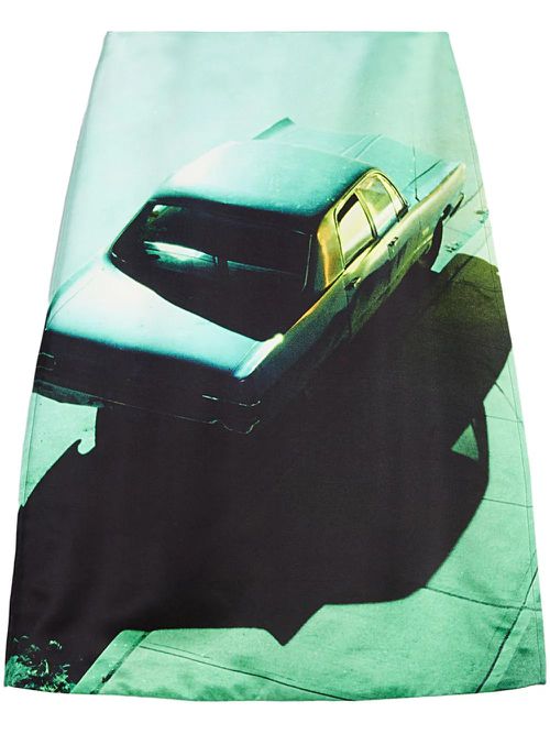 Jil Sander Falda Dibujo Coche Verde