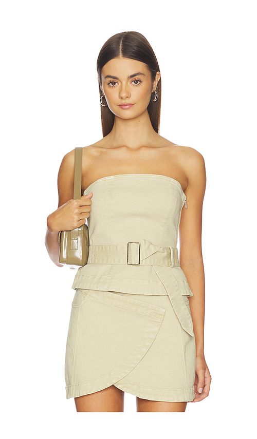 SOVERE Verve Denim Bodice in Beige. L. Also in S, XS