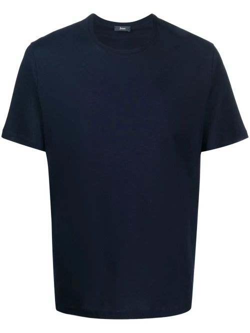 Crew-Neck Cotton T-Shirt — Navy