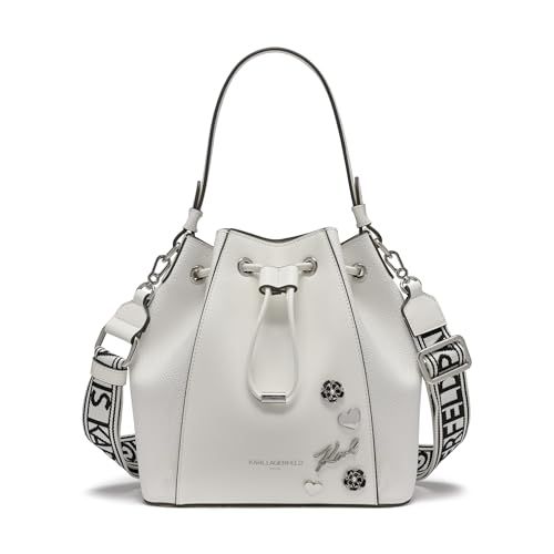 KARL LAGERFELD Paris Women's Handbags Bucket, White, One Size