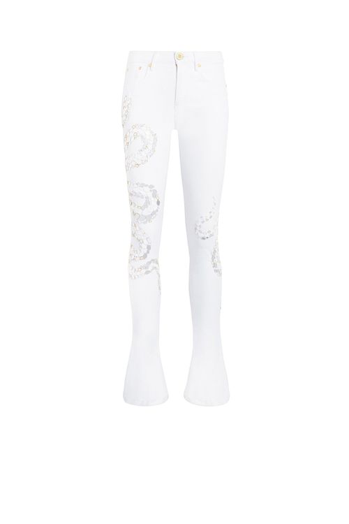 Snake Embellished Jeans