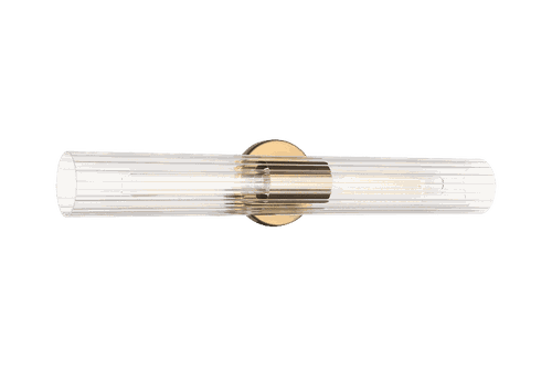 Aged Gold Brass Two Light Wall Sconce from the Odette Collection