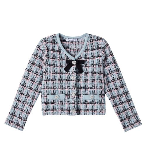 Checked cotton-blend tweed jacket