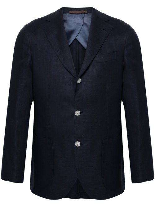 Notched-lapels single-breasted blazer - Blue