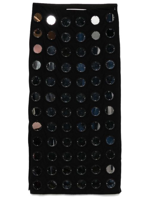 The Reconstituted Mirror Disc embroidery skirt - Black