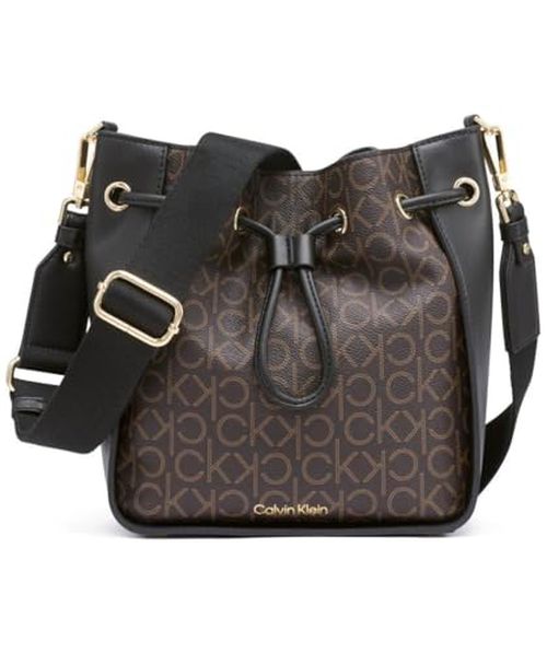 Calvin Klein Holt Drawstring Crossbody, Brown/Khaki/Black, One Size