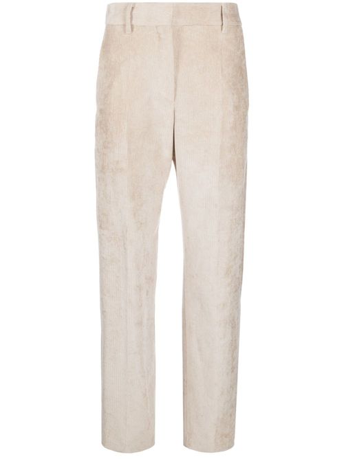 Corduroy straight-leg trousers - BEIGE