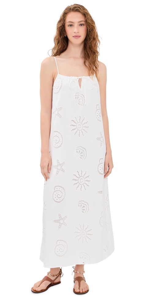O. p.t Genevieve Cotton Dress Seashell Eyelet
