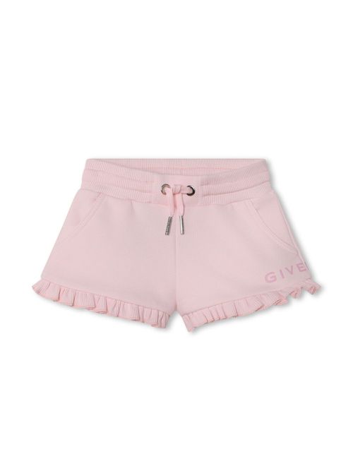 4G-print ruffled-trim shorts - Pink