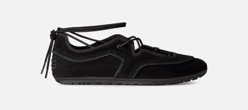 ® Women's Quill Ballet Sneaker Sheepskin Shoes in Black