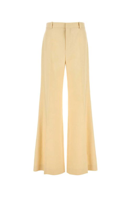 Cream Canvas Wide-leg Pant