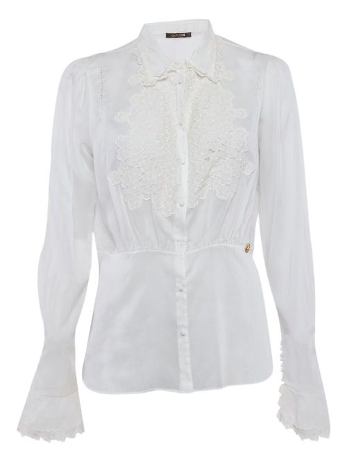 Lace-embellished blouse - White