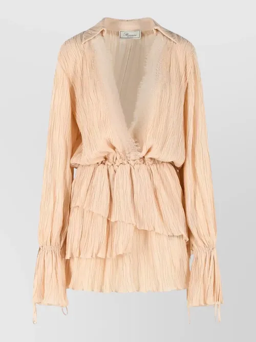Blumarine - amberlight viscose dress long sleeves tier