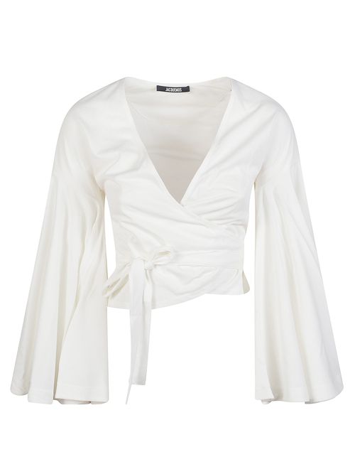 Long-sleeved Tie Blouse